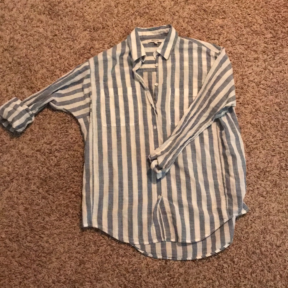 Casual button down striped top